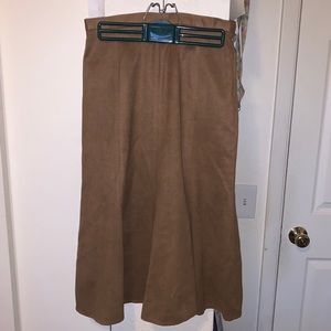 Brown suede skirt